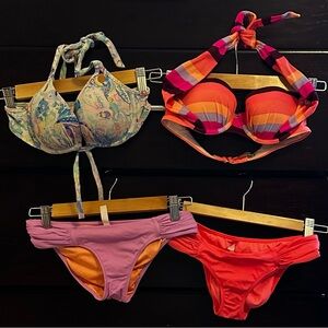 Victoria’s Secret 2 Swimsuit Tops & 2 Bikini Bottoms + 2 XS BIKINI BOTTOMS